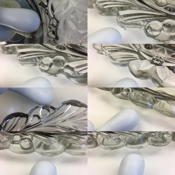 Vtg Oval Mirror Tray Tabletop Pressed Glass Vanity Bedroom Decor Tarnished READ - Picture 6 of 11